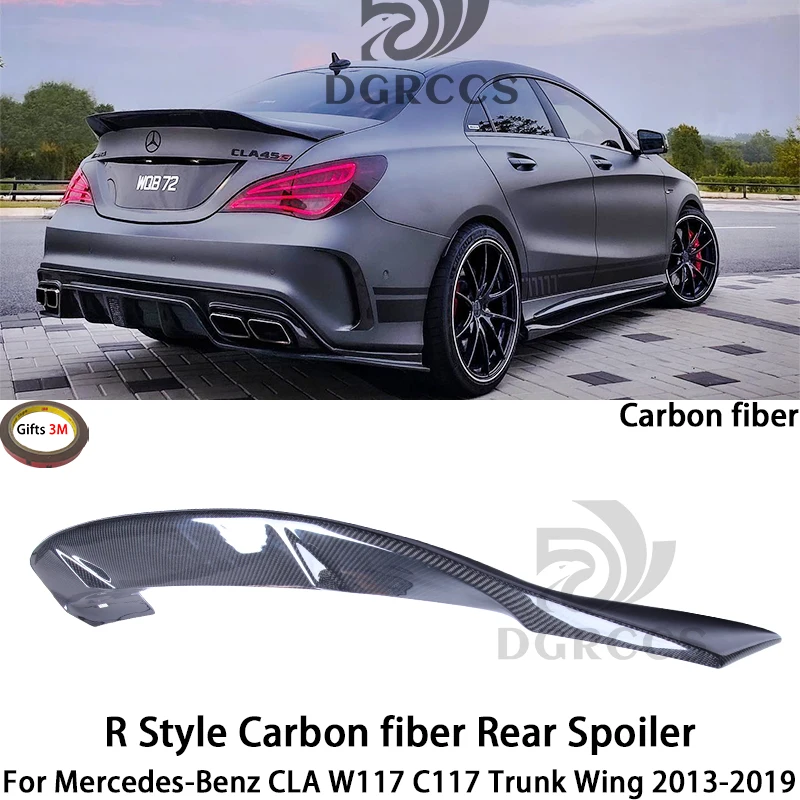 

For Mercedes-Benz CLA W117 C117 R Style Carbon Fiber Rear Spoiler Trunk Wing 2013-2019 Carbon fiber FRP primer