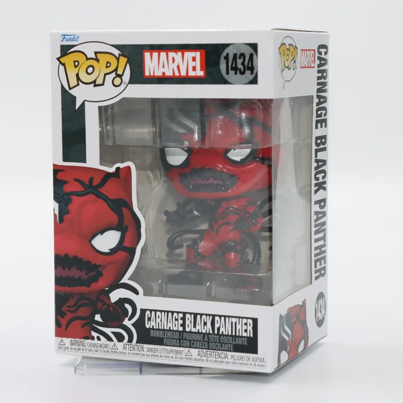 Funko Pop Original MARVEL Spider-Man CARNAGE BLACK PANTHER figura de acción muñeca juguetes regalo para niños coleccionable modelo de escritorio Decoración