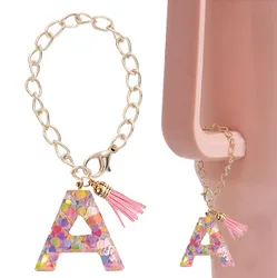 New 26 Letter Resin Stanley Cup Chain Letter Chain Cute Jewelry Pendant Keychain Wholesale