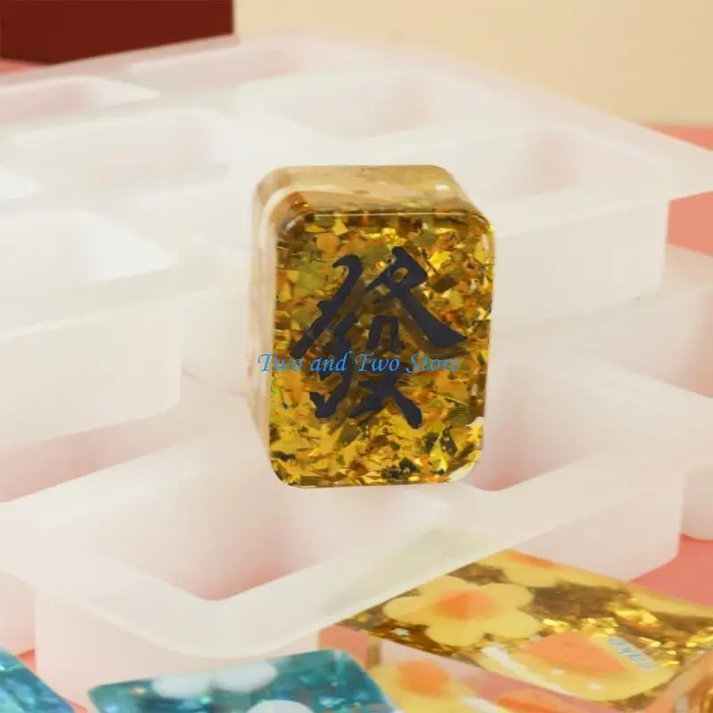 HX6F Practical Drop Mahjong Mold Unique Mahjong Pendants Creating Silicone Mold