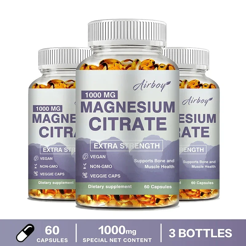 Magnesium Citrate - Supplement for Stress, Relaxation, Bone, Sleep, Heart Health, Nerve, Muscle & Metabolism