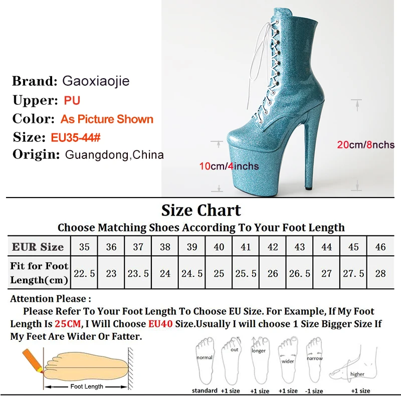 Pearl Glitter Platform Exotic 20cm Sexy Fetish 8Inch Women\'s Catwalk Ankle Boots Pole Dance Thin Heels Stripper Show High Heels