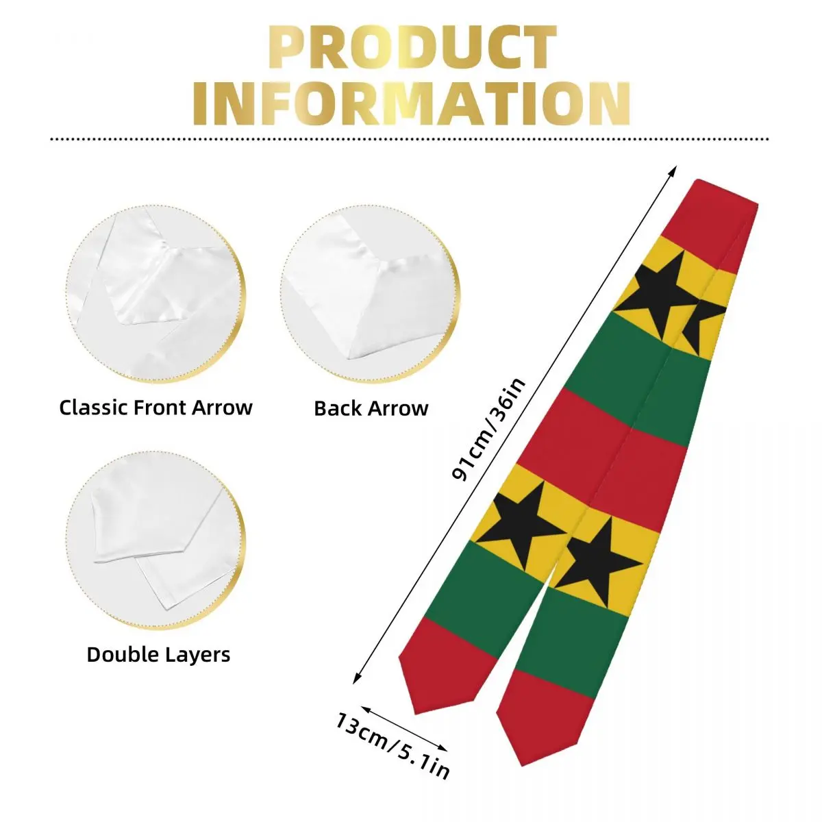 Ghana Flag Unisex Adult Graduation Stole Shawl for Academic Commencements Celebration Uniform image 3