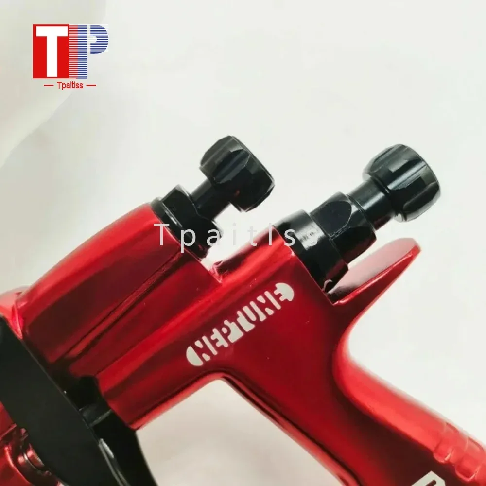 Tpaitlss Red Spray Gun LITE 1.3mm Nozzle 600ml cup LVMP Car Pain Tool for Varnish and primer