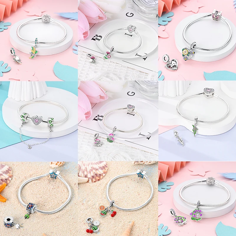 2026 925 Sterling Silber Grüner Glücks-Zirkon Vierblättrige Kleeblatt-Serie Charms Niedliche Hundeperlen Passend für Armbänder DIY Schmuck Originelle Frauengeschenke – Detail 6