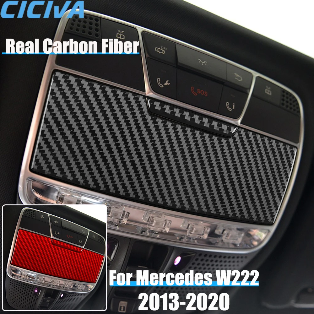 Real Carbon Fiber Car Accessories Glasses Case Trim Cover Sticker For Mercedes Benz W222 S-Class/Maybach 13 14 15 16 17 18 19 20