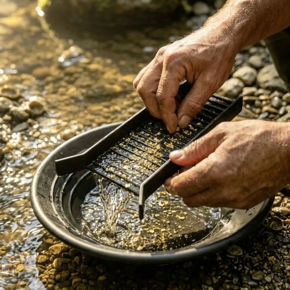 Manual Outdoor Gold Panning Sluice High-Efficiency Handheld Field Gold Sluice Box Fine Gold Capture Multi‑Level
