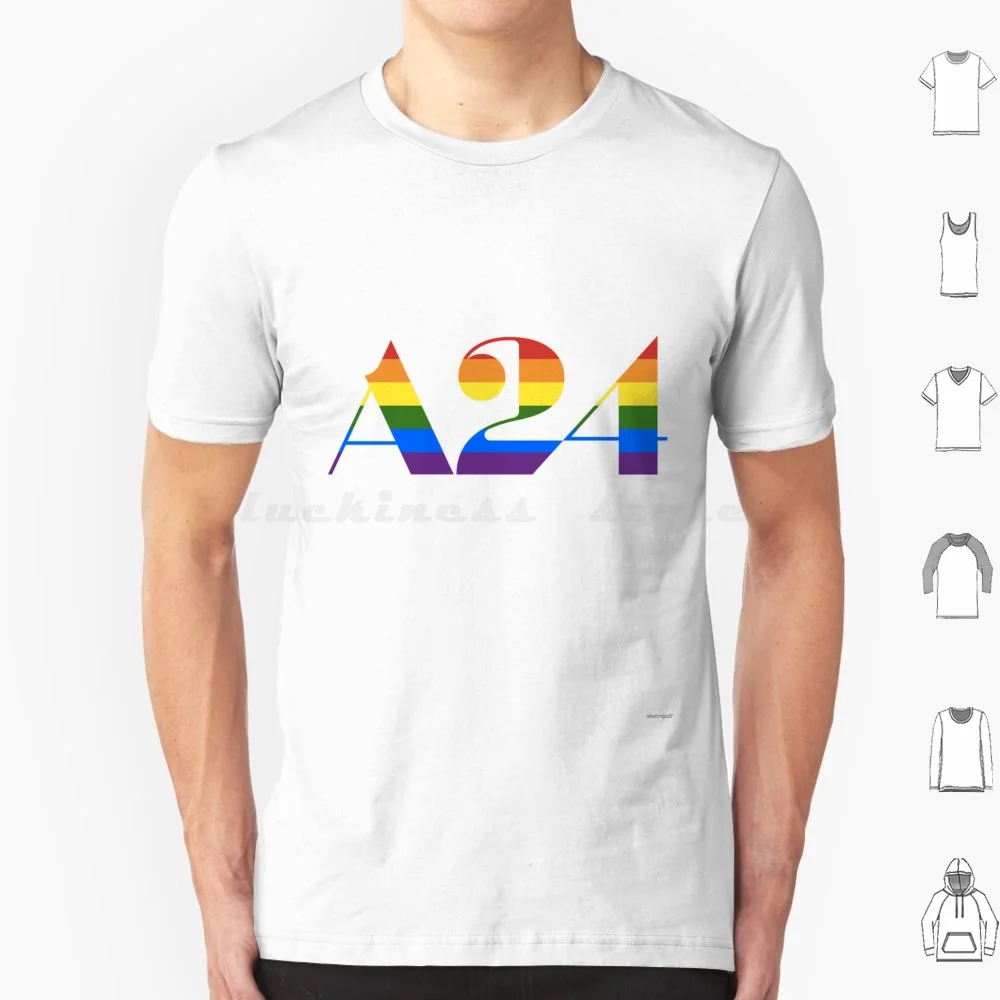 Camiseta de arcoíris 6xl, camiseta fresca de algodón, películas A24, bandera del orgullo