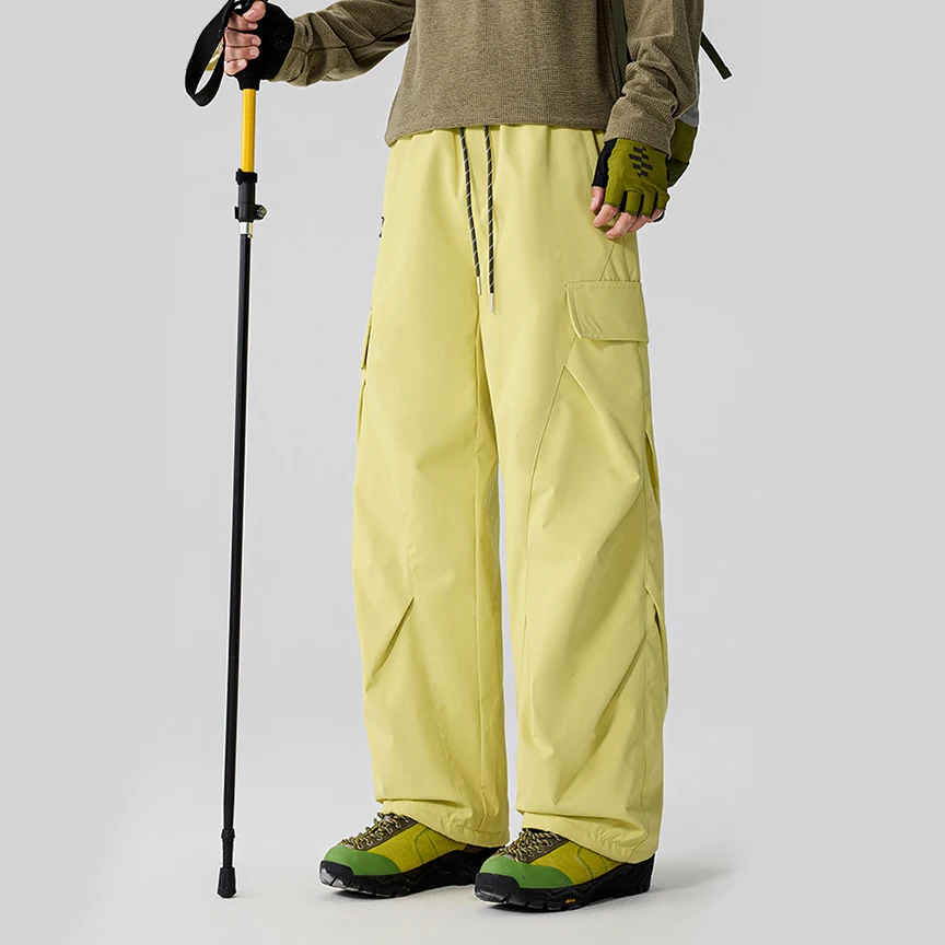 Winter Warm Thicken Three-proof Outdoor Ski Pants Men Women Cold-proof Loose Casual Techwear Track Cargo Pants Unisex Trousers