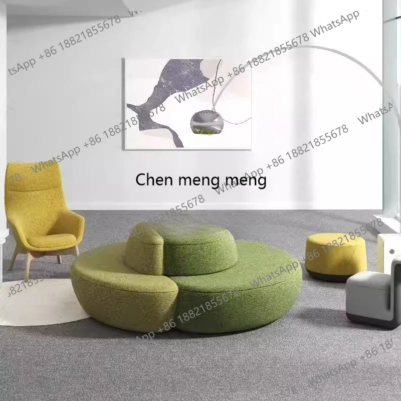

Simple design multi-person round fabric sofa hotel large clothing store sofa