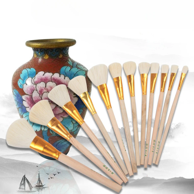 12pcs Wool Brush in Different Sizes Soft and Smooth Wool Brush Brush Glue Sweep Gold Leaves Gold Leaf Tool for Gilding Leaves