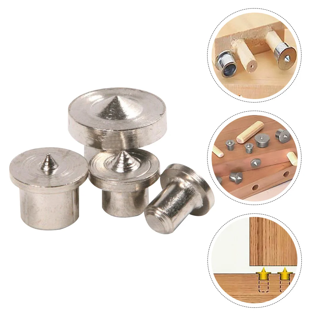 

16pcs Dowel Centers Woodworking Tool Metal Chrome 6mm 8mm 10mm 12mm Precision Locator Internal External Points Drill Marking