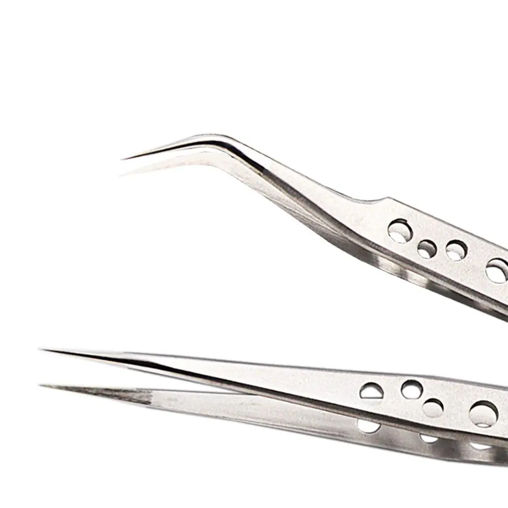 แฟชั่นสแตนเลสสตีลโค้ง Extensions Grafting Eyelash Tweezer Rhinestones Picker Nippers คลิปเครื่องมือ