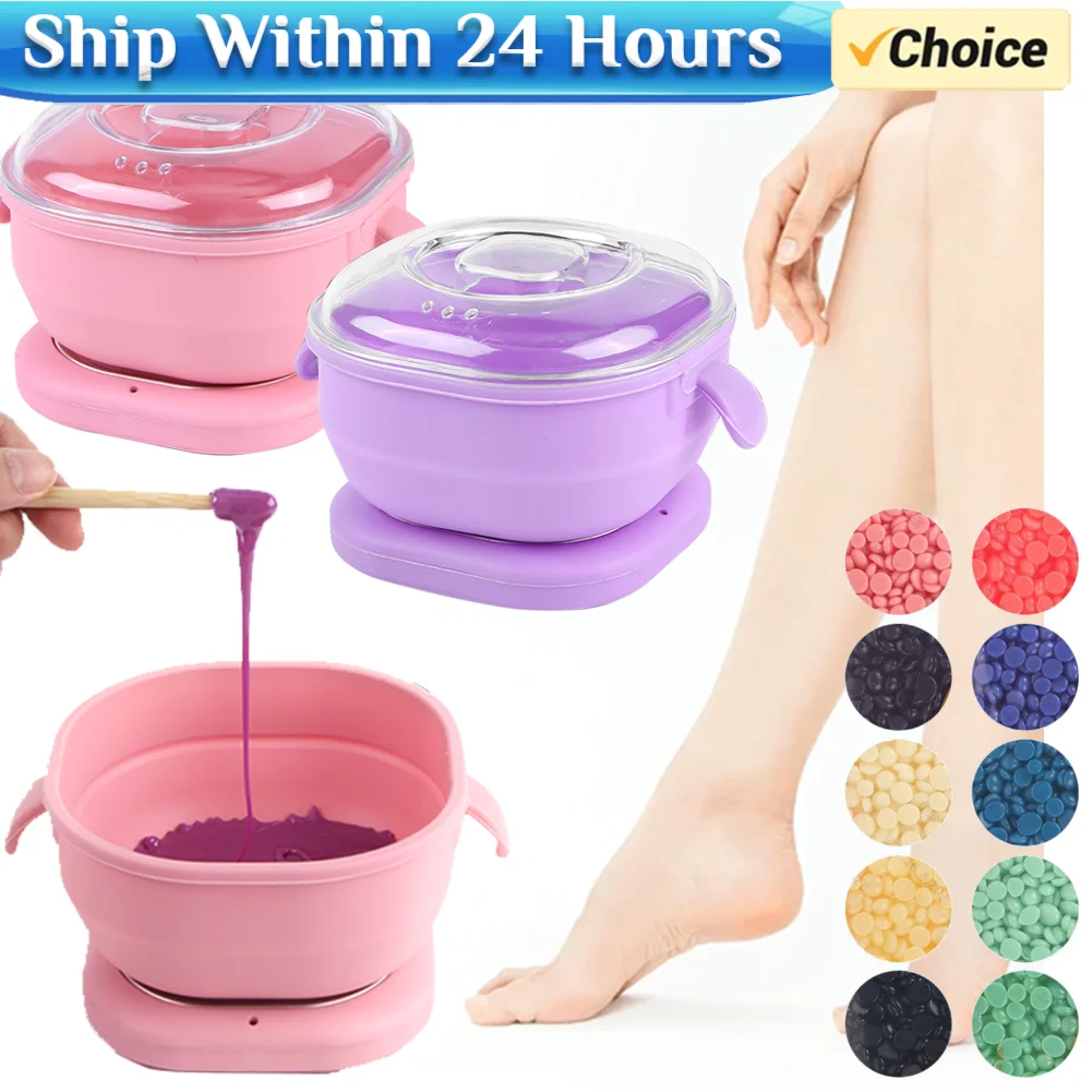 Silicone Wax Warmer Foldable Wax Heater 100W Electric Hot Wax Warmer Machine 400ml Hair Removal Wax Machine for Hair Removal