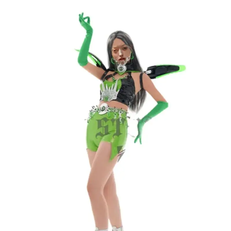 New Bar Nightclub Ds Dj Stage Performance Rave Outfits Halloween Cosplay Pole Dance Clothing Women Party Festival Wear Set