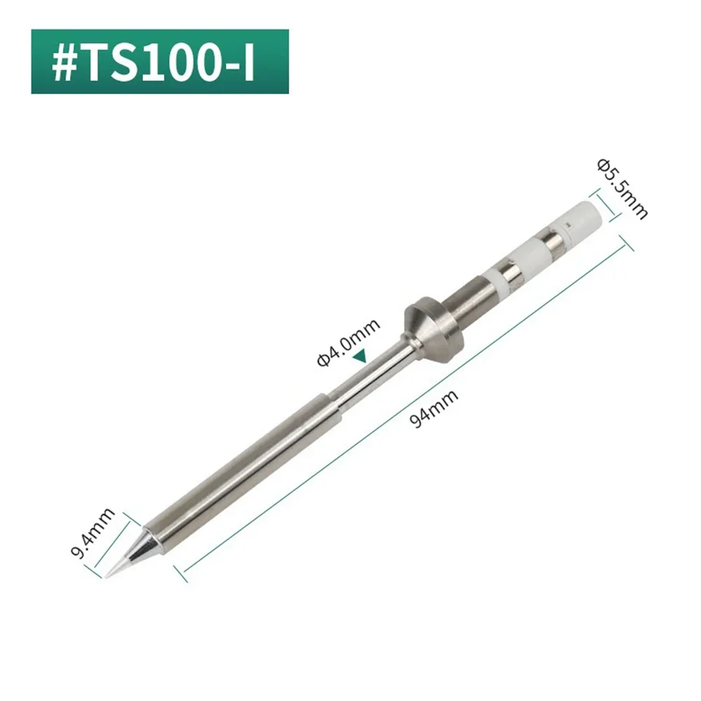 

Сменные наконечники для паяльника Power Tool, серебряные, TS100 PCB TS-I K, 10 размеров, 1 шт., аксессуары, керамический нагревательный элемент