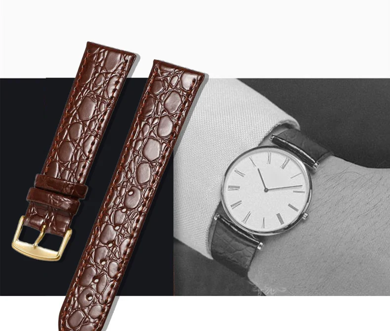 Leather strap for Longines Magnificent and elegant strap 18mm male 13mm female L4L2  ultra-thin Genuine  leather watch band