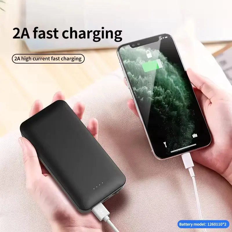 20000mah Dual USB Qi Output Fast Charging Power Bank Mobile Phone Outdoor Portable Charger 20000mah Power Bank