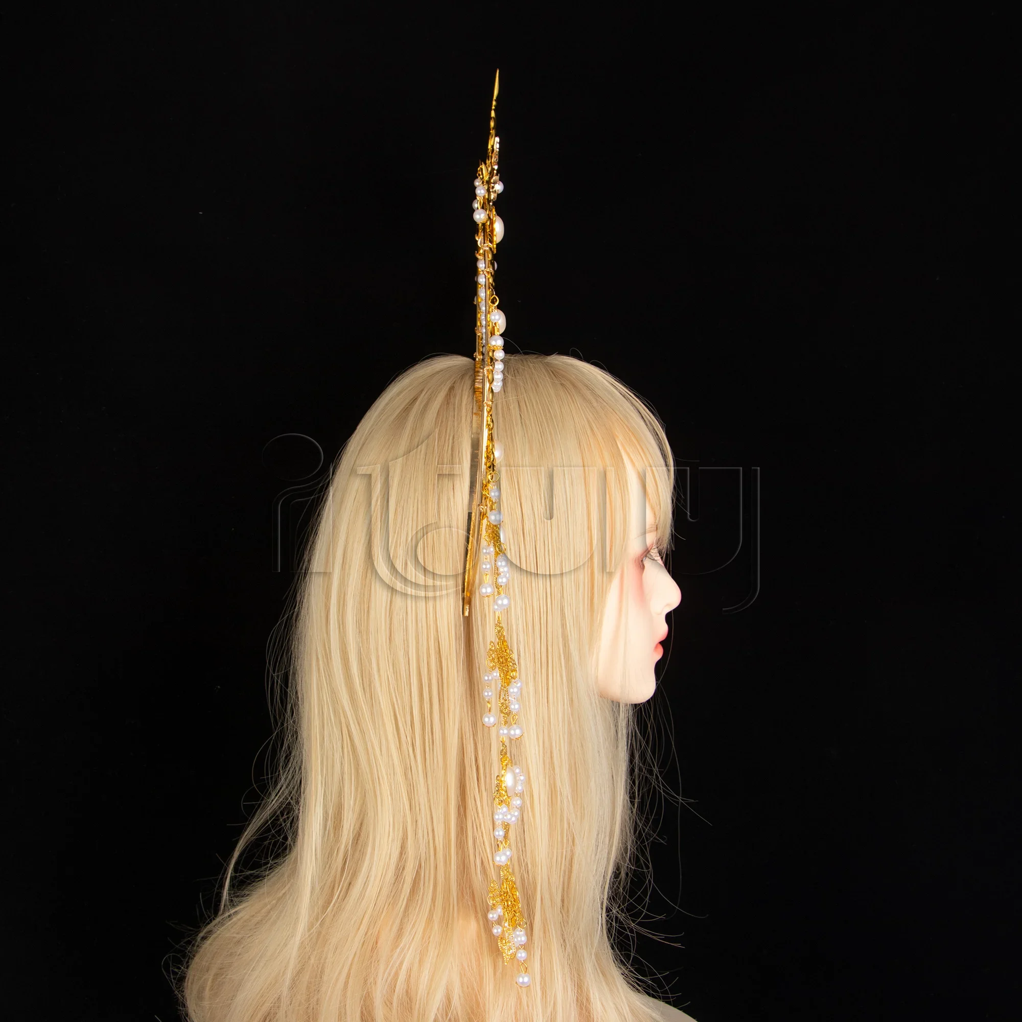 KC Halo casque Lolita déesse du soleil Baroque diadème or pointe Halo couronne bandeau Halloween fête de noël cheveux accessoires