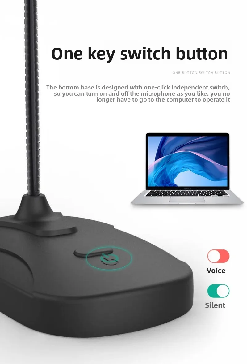 Mikrofon Komputer Desktop 3.5mm Notebook USB Suara Mikrofon Langsung Pengajaran Permainan Kelas Online