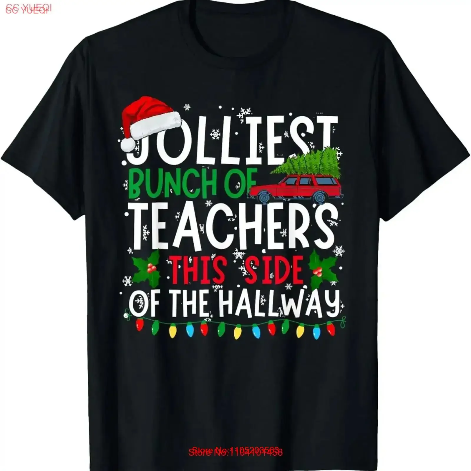 Jolliest Bunch of Teachers This Side The Hallway Xmas T Shirt S 3XL vintage Washed Slightly Breathable Versatile Soft Stylish