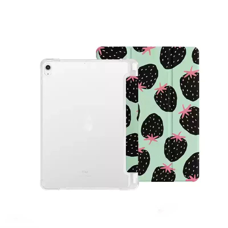 Fresh Black Strawberries Summer Fold Tablet Case For iPad Pro 13 11th A16 12.9