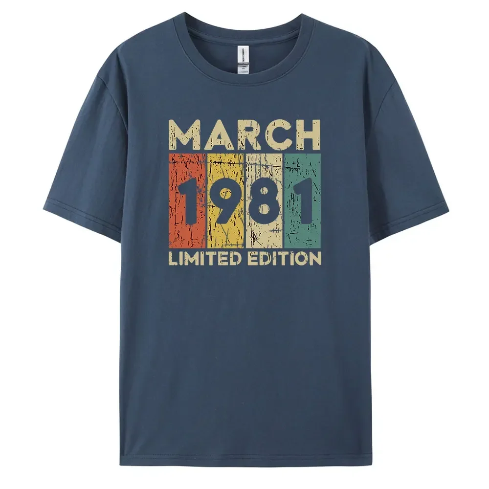 Unisex Vintage 1981 Cotton Tee Classic Casual Summer T-Shirt Essential Wardrobe Item for Kids Men And Women