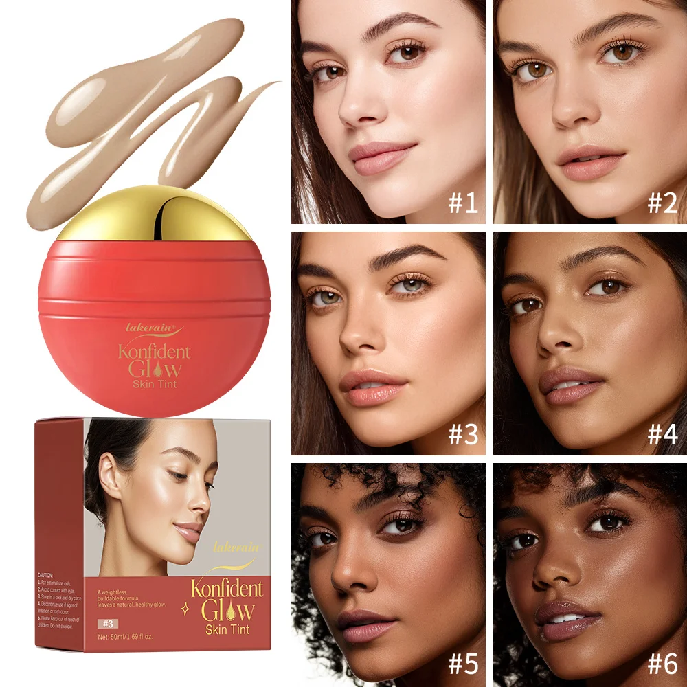 Konfident Glow Skin Tint Waterproof Hydrating Skin Foundation Coverage 30 ml Oil-Free Long - Lasting Glass-Skin Foundation Clean