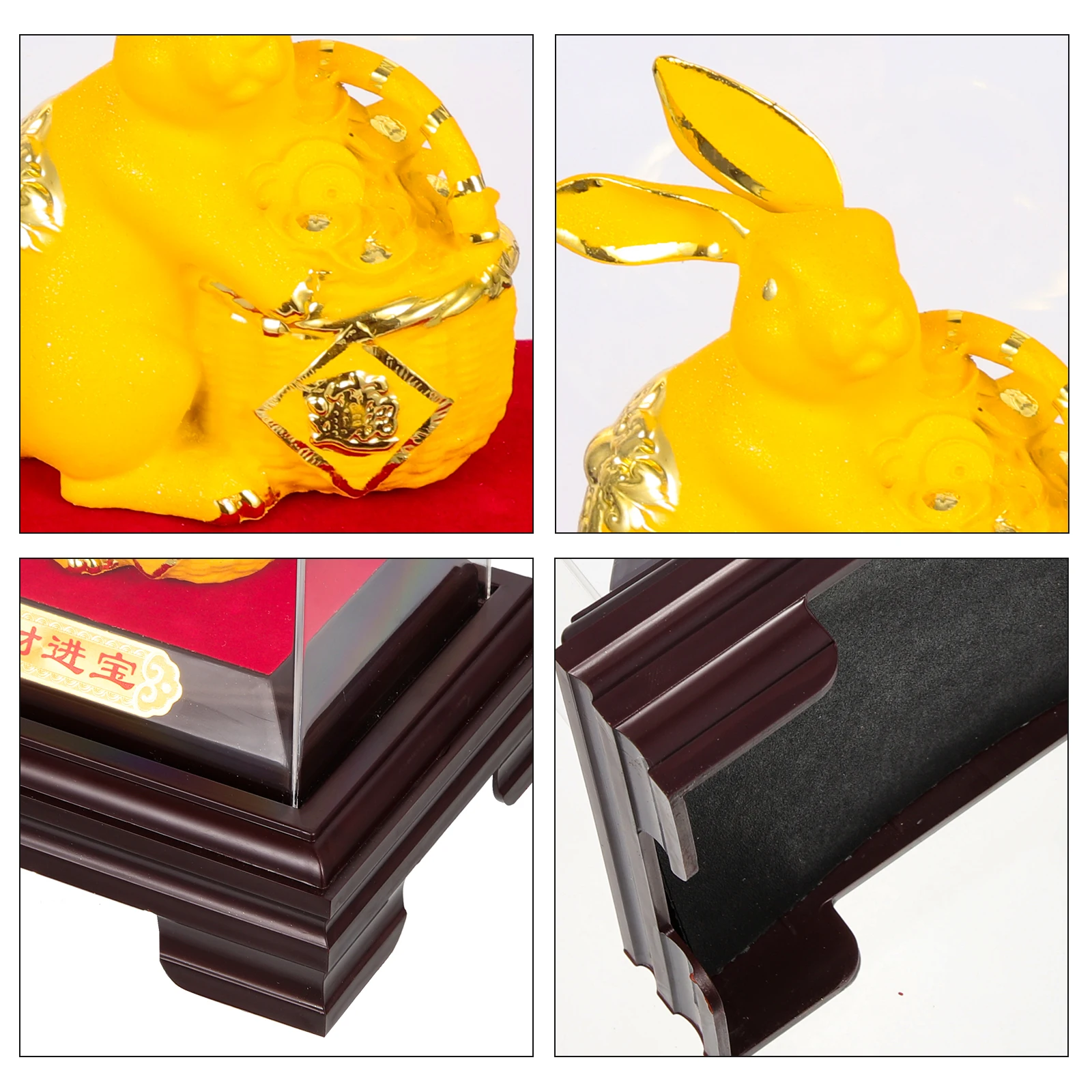 

Golden Rabbit Ornaments Bunnies Decor for The Home Zodiac Figurines Decoration Decorations Year of Lunar Calendar