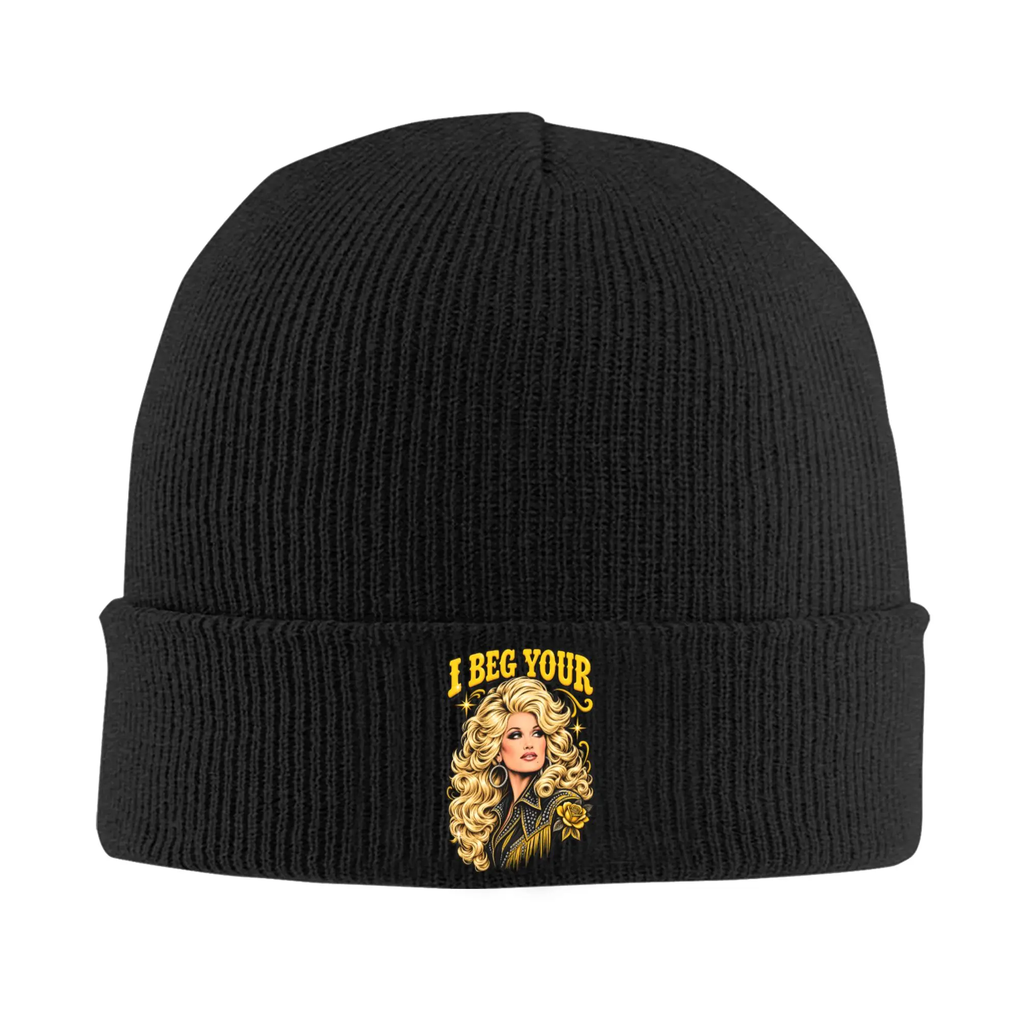 Singer D-Dolly Parton Knitted Hat for Women Men Beanies Autumn Winter Hat  Hip Hop Caps