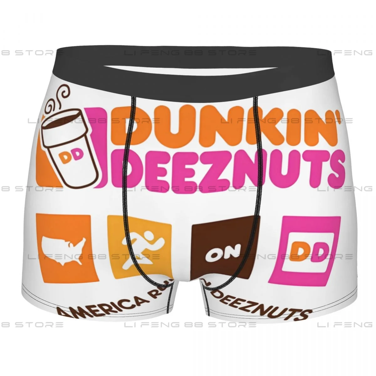 America Runs On Deeznuts Men Boxer Briefs Dunkin Deeznuts Highly Breathable Underpants High Quality Print Shorts Gift Idea