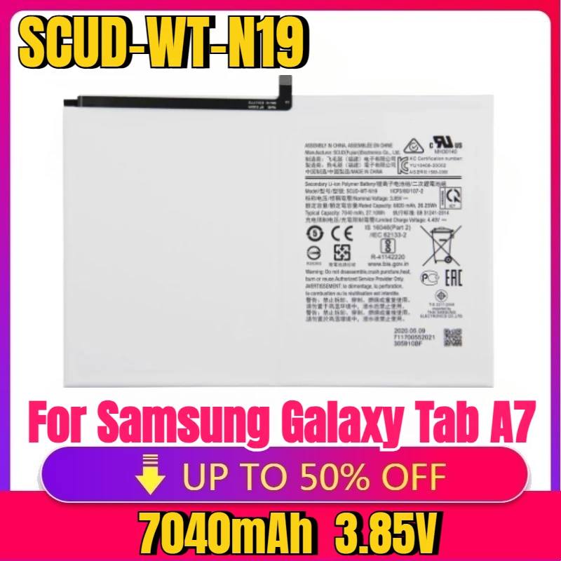 

New SCUD-WT-N19 Battery For Samsung Galaxy Tab A7 10.4" 2020 SM-T500 SM-T505 T505N Capacity Replacement Repair Part Tablet