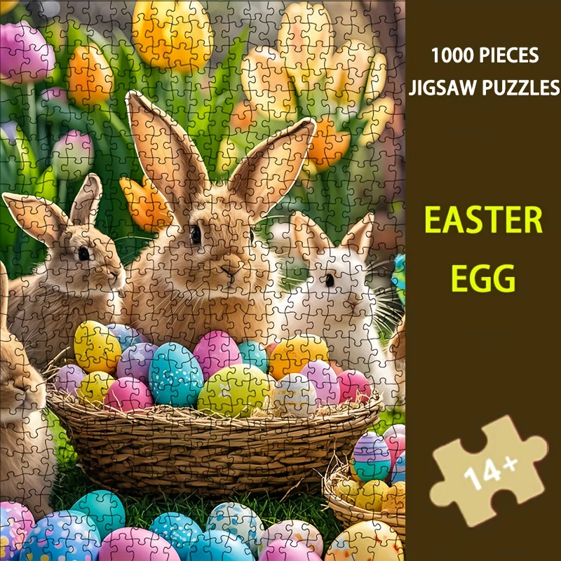 1000pcs Jigsaw Puzzle Easter Egg Design 70x50cm Festive Wall Art Ideal for Spring Decor Family Gatherings Premium Packaging