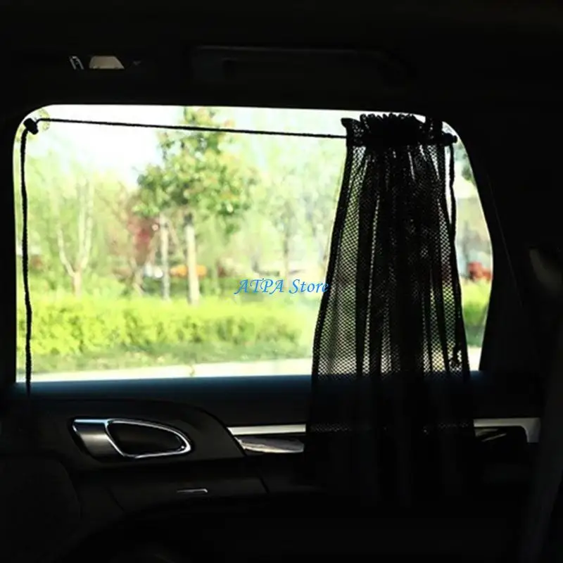 

U13C Universal Car Window Sunshield Curtains Breathable Polyester Mesh Fabric Blocks Heat for Comfortable and Private Ride