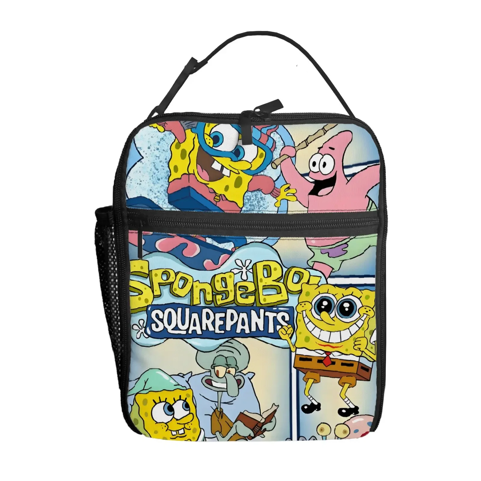 

1pc SpongeBob SquarePants theme cartoon print lunch bag, suitable for leisure travel portable meal bag, picnic, commuting, party