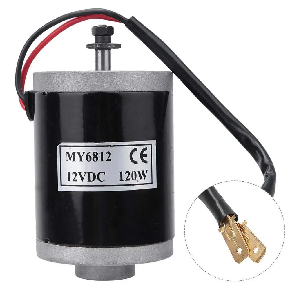 High Speed 12V 120W Brushed Motor with Metal Belt Pulley Electric Scooter Replacement