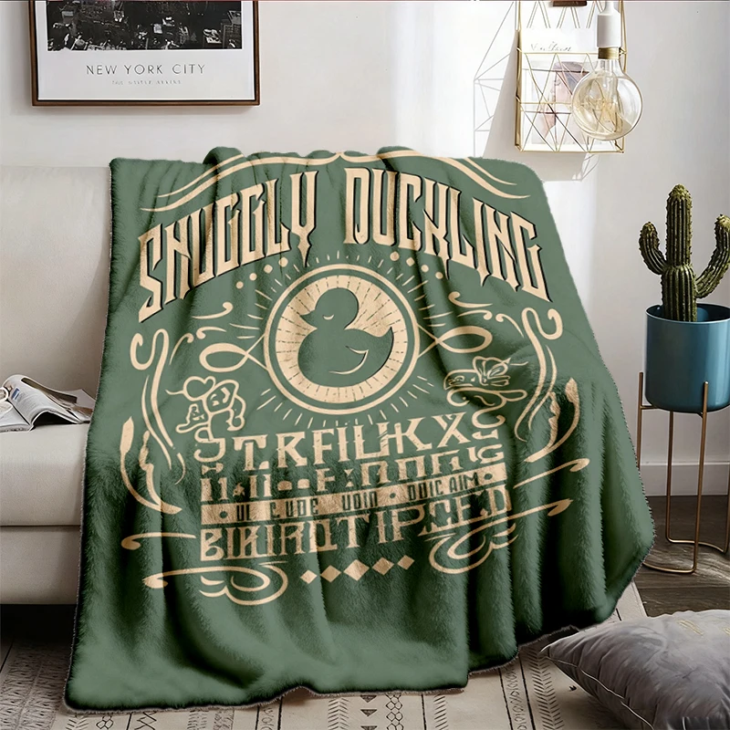  Snuggly Duckling Flannel Blanket, Vintage Snuggly Duckling Brewing T, Flannel Throw E2403