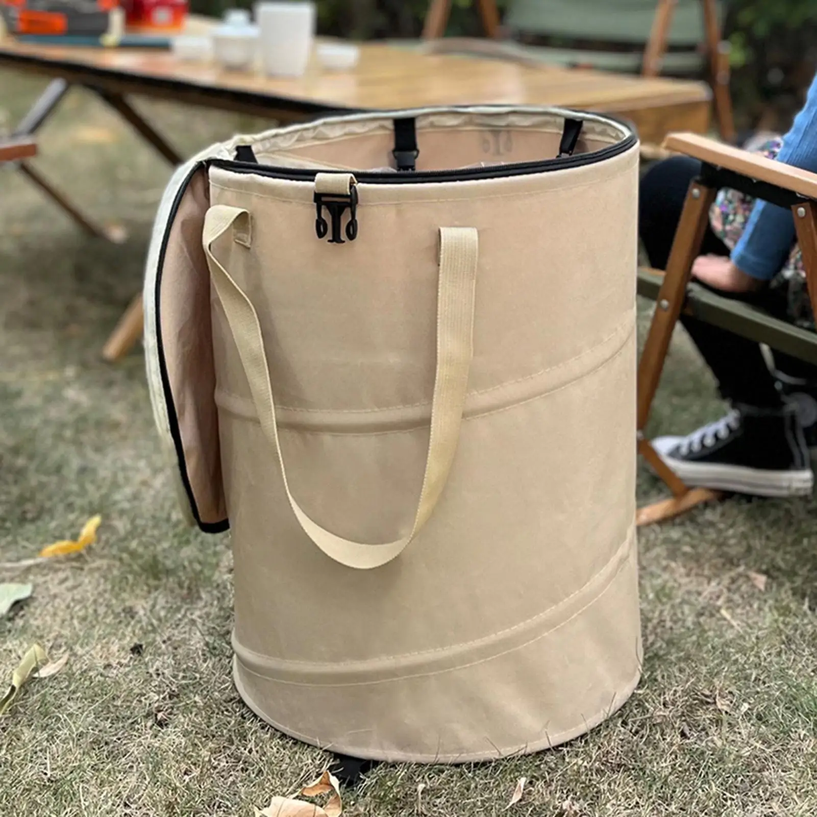 

Collapsibles Camping Trash Can 37L Portable Outdoor Waste Bag Garbage Bin Household Large Dirty Clothes Basket Bag with Zipper