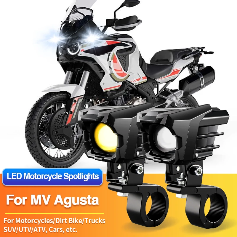 1 Set Universal Motorcycles Headlight LED Fog Light Spotlights for MV Agusta Brutale 1000 RS/Dragster 800RC/800RR/800RR SCS/800