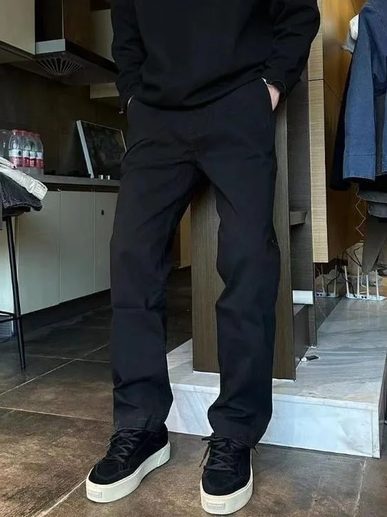 

Retro Waed Cotton Work Trousers Wear-Resistant Straight Leg Loose Fit Men's Casual Pants Autumn Trendy Military een