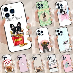 French Bulldog Case For iPhone 15 14 13 11 12 16 Pro Max Mini X XS Max XR SE2 Plus Shockproof Soft Back Cover