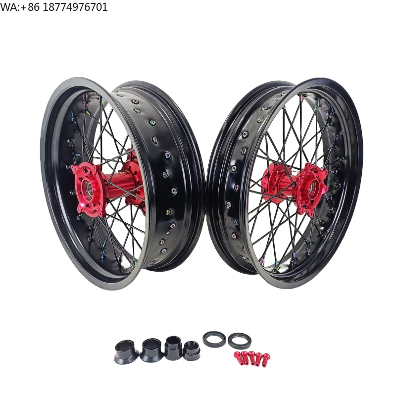 

In Stock Fast Shipping Motorcycle Wheels Sets 17 Supermoto Wheels With Hub