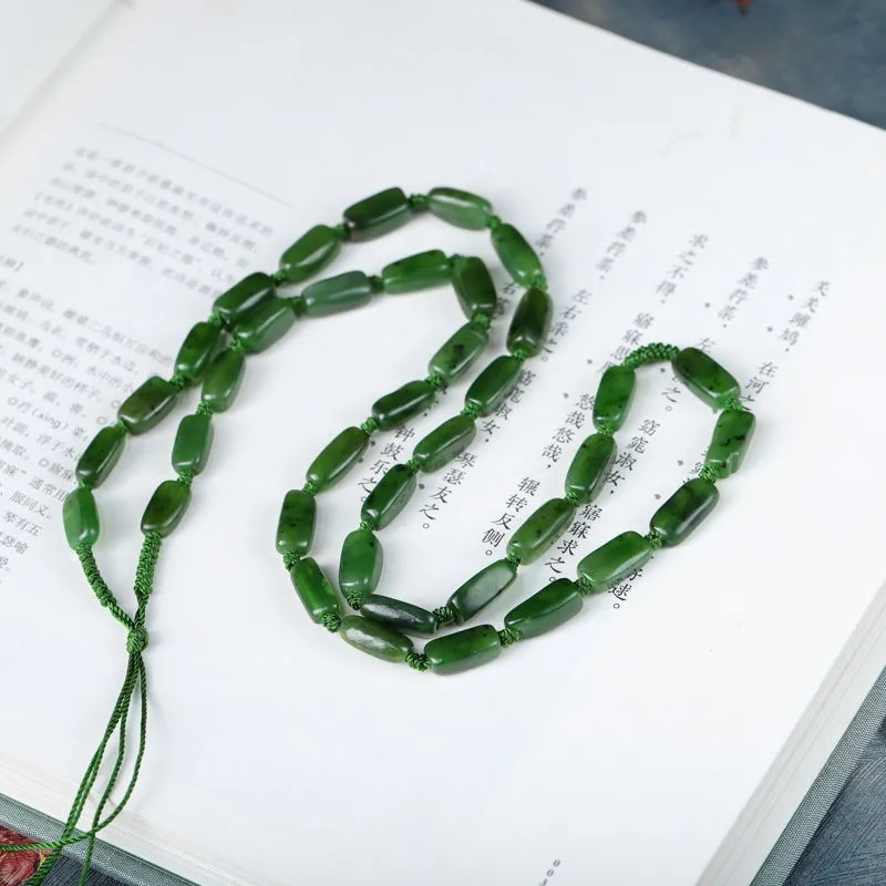 Natural Nephrite Green Jade Luxury Pendant Lanyard Neck Strap Men Women Fine Jewelry Chinese Hetian Jade Pendant Rope Necklaces