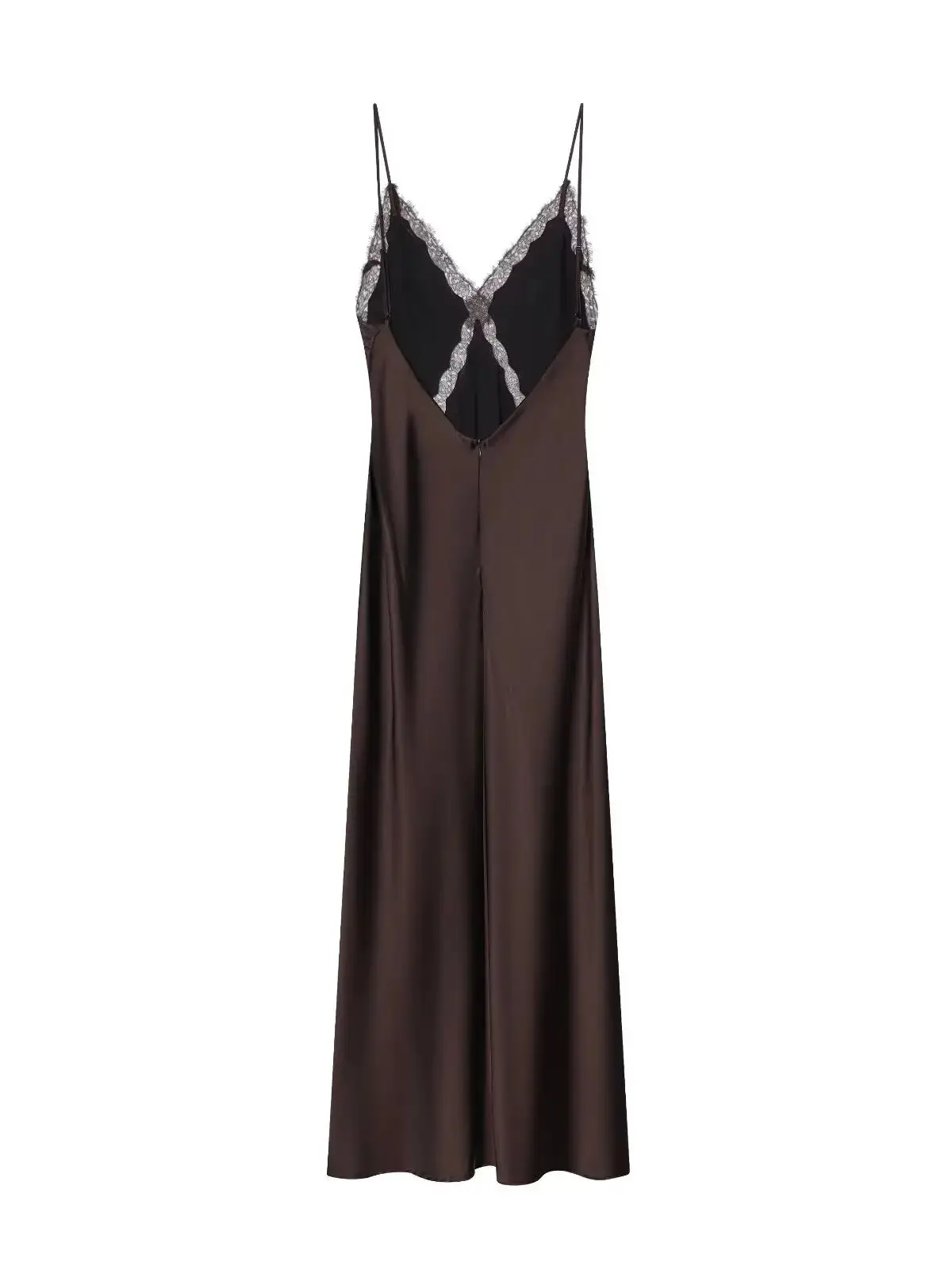 ชุดเดรสสายเดี่ยวผ้าซาตินไหมลูกไม้สไตล์ยุโรปสำหรับผู้หญิงปี 2026 ดีไซน์หรูหรา วินเทจ เซ็กซี่ เปิดหลัง ยาว เหมาะสำหรับงานเลี้ยงตอนเย็น