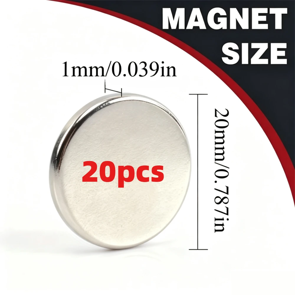 20x1/20x2/20x3mm Circular Magnets, Multi‑Purpose Round Magnetic Pieces for Photo Walls, Household Use, Bathroom Fittings