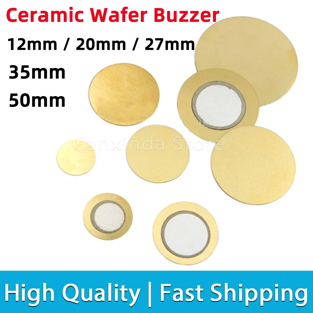 10pcs Piezo Elements Buzzer Sounder Sensor Loudspeaker Drum Disc Copper Speaker Diameter 12mm 20mm 27mm 35mm 50mm Piezoelectric