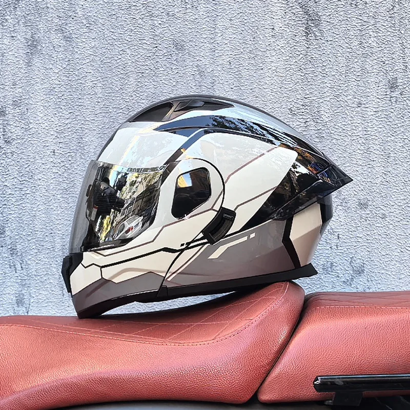 Orz Flip Up Motorcycle Helmet Double Lens Men Women Four Seasons Motorbike Cruise Helmet Large Size Casco Moto Motocross Helmet