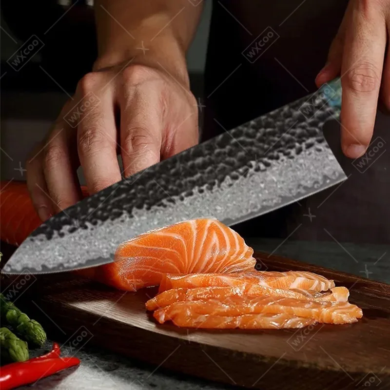 WXCOO Handmade Forged Chef Knife 8inch Professional Japanese Kitchen Knife Sharp Butcher Knife Kitchen Gadgets Accessories