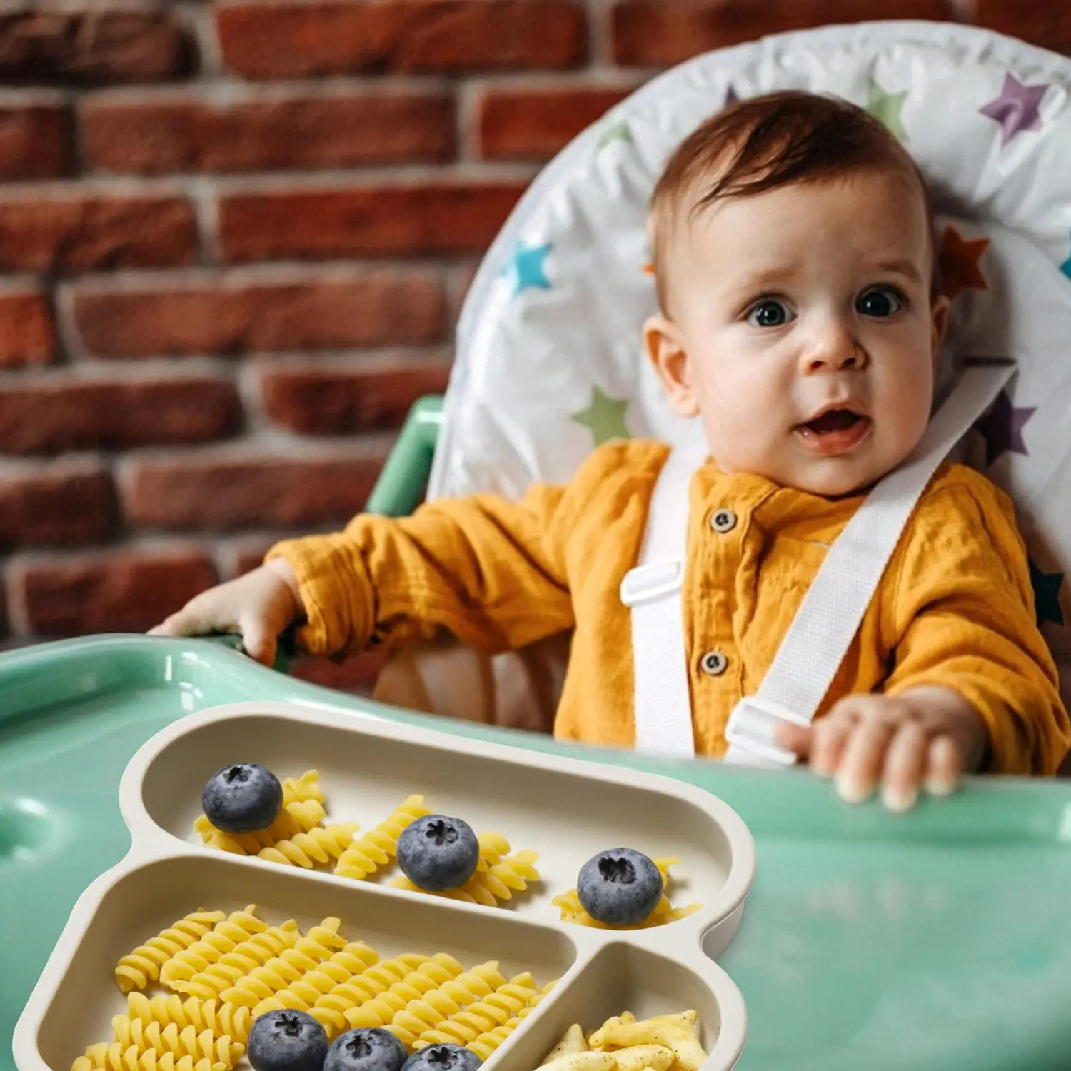 Qshare-cuencos de alimentación para bebés, cubiertos divisores de silicona de grado alimenticio, vajilla de Comida Infantil, platos antideslizantes de succión para bebés