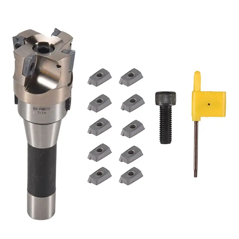 

BAAU 400R 50MM Milling CNC Face End Mill Cutter Kit + 10Pcs APMT1604 Carbide Inserts + R8 Shank Arbor For Power Machine Tool